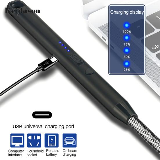 Durable 360 Degree Rotation Oil-free USB Electric Igniter Gas Stove Charcoal Candle Plasma Arc for Cooking