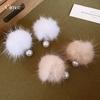 Autumn and Winter Korean Gentle Geometric Hairball Pearl Earrings Light Luxury Stud Earrings Temperament Personalized Earrings Women