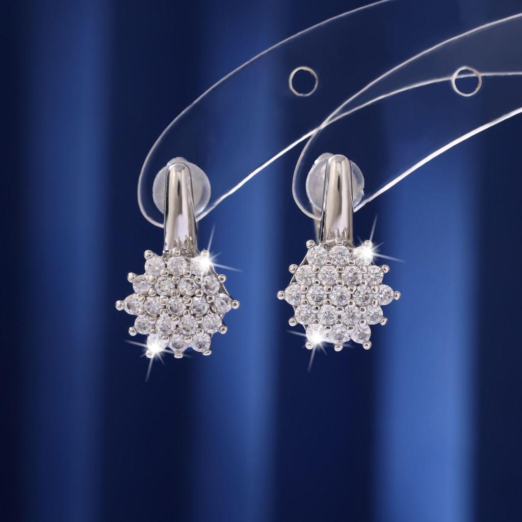 Elegant Sunflower Zircon Ear Cuff Earrings: High-End Luxury Fashion