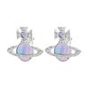 Orb Logo Studs Women Earrings Brass Silver 6201036D02P645