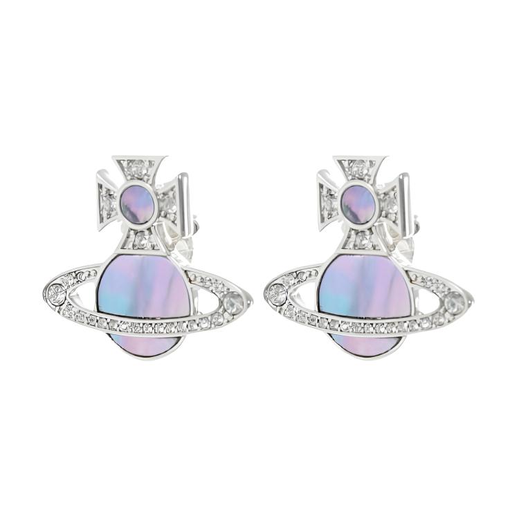 

Vivienne Westwood Orb Logo Studs Women earrings Brass Silver 6201036D02P645 Basic Packaging-Dust Bag+Box