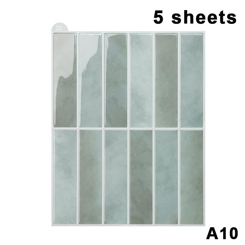 5/10Pcs Non Fading Wall Tile Stickers Peel and Stick Waterproof Oil Proof Heat Resistant for Dining Area Wall Decoration