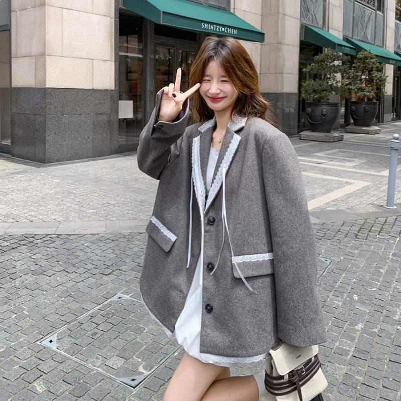 

9904 New Style Women s Mid-Length Woolen Coat - Casual Autumn 2025 Large сірий колір