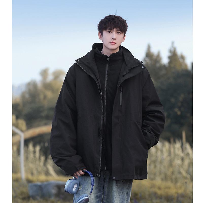 Jacket Men's 3-in-1 2024 New Spring and Autumn Outdoor Mountaineering Suit Windproof Jacket