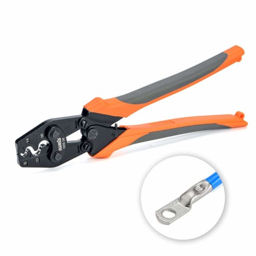IWISS IWS-38 Bare Crimp Terminals, Bare Crimp Sleeves, Crimping Tool, JIS Compliant, 8.0-38.0sq Compatible