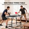 5ft Mid-Size Table Tennis Table, Ping Pong Table with Net, 2 Table Tennis Paddles and 3 Balls for Indoor Game, Black
