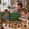 Creative Advent Calendar for Kids Dinosaur Calendar, 24Pcs Acrylic Ornament Set with Cute Educational Animal Figures Dino Figures, Christmas Countdown