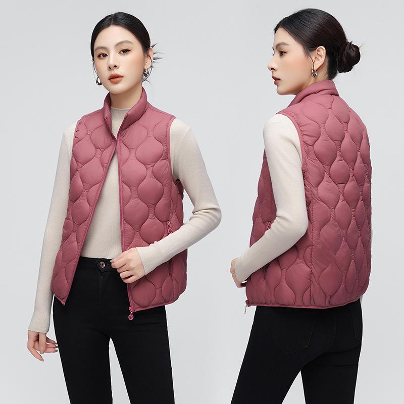 Down cotton vest women's 2024 autumn and winter new outer wear light mother vest short vest warm cotton vest