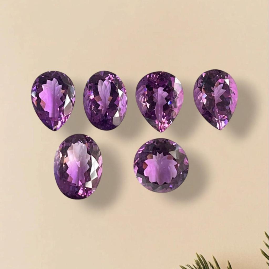 Carat Size Natural Amethyst Faceted Loose Gemstone Wholesale Lot, Healing Gemstone Lot, Jewelry Making Stone Lot.