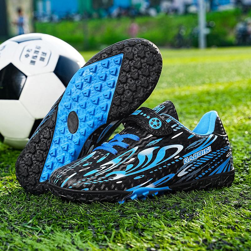 Kids Football Shoes Shock Absorption Anti-skid /Wear-resistant Long Spike Outdoor Sports Training Football Shoes for Boys
