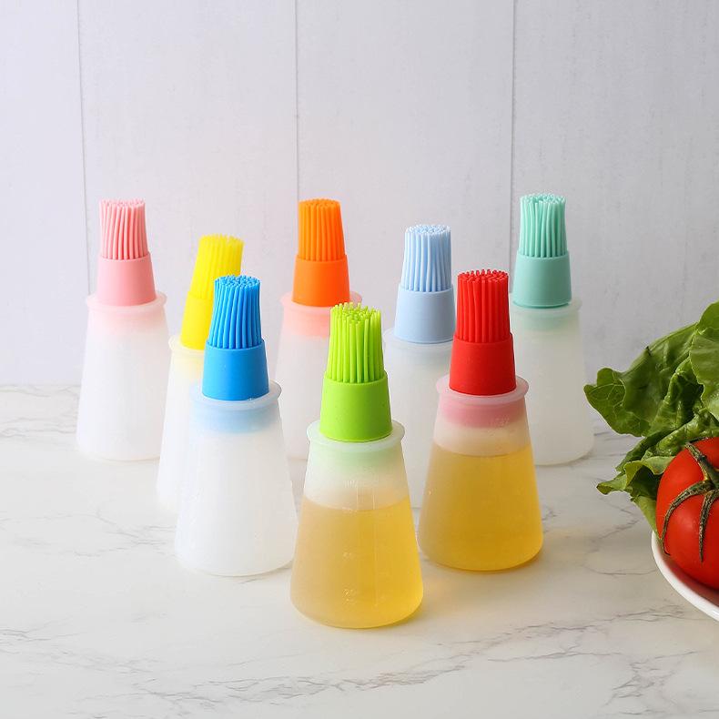 3pcs Silicone Basting Brush with Oil Dispenser - Food Grade, Perfect for BBQ & Pastry Cooking, Kitchen Essential