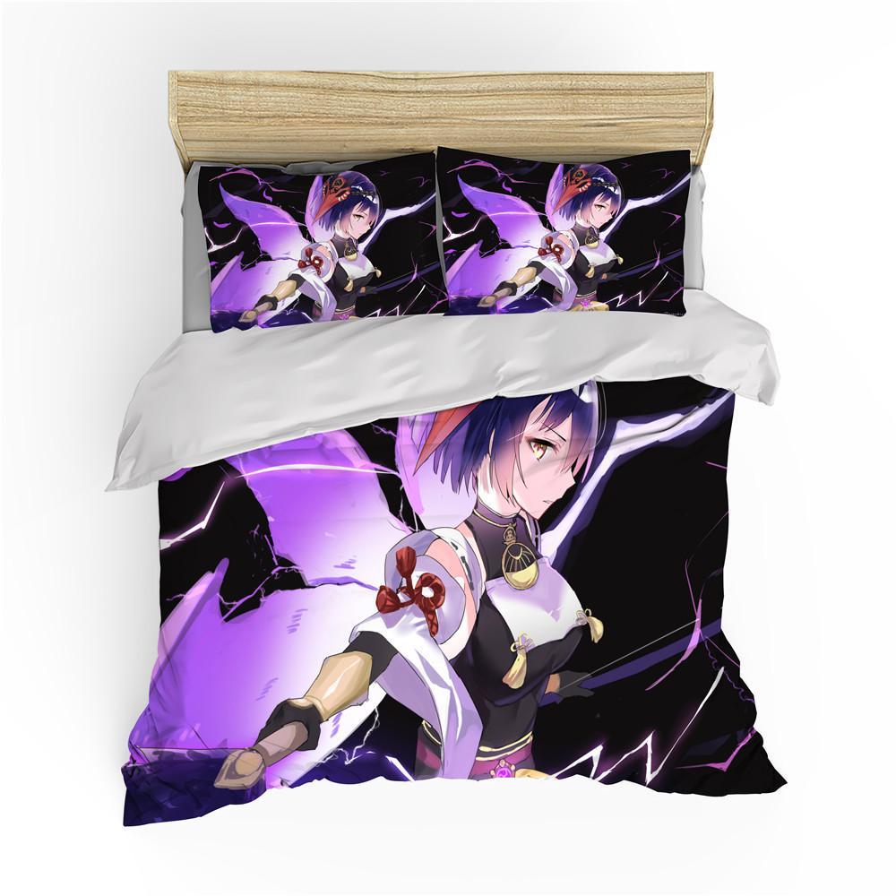 

Home Textiles Yuanshen Series Quilt Cover 3D Digital Printing Three-Piece Set UK Single 135 * 200cm two-piece set (90g)