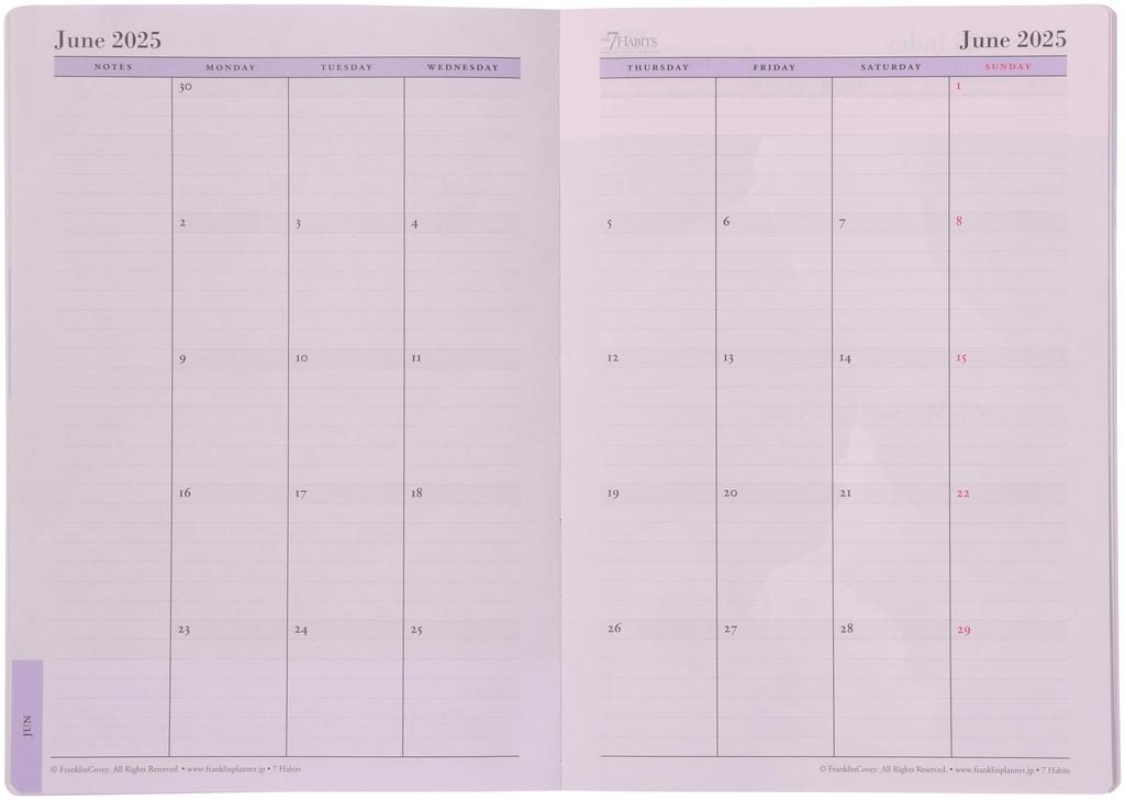 B6 Franklin Planner "7 Habits" Weekly, January 2025 Start, Soft Gray, 86292