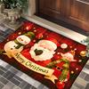 Cartoon Christmas Knit-Style Non-Slip Velvet Floor Mat: Dirt-Resistant Bathroom or Entrance Decor