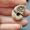 Yak Bone Carved Pig Dragon Pendant with Patina, 2.3" x 1.7" Loose Bead