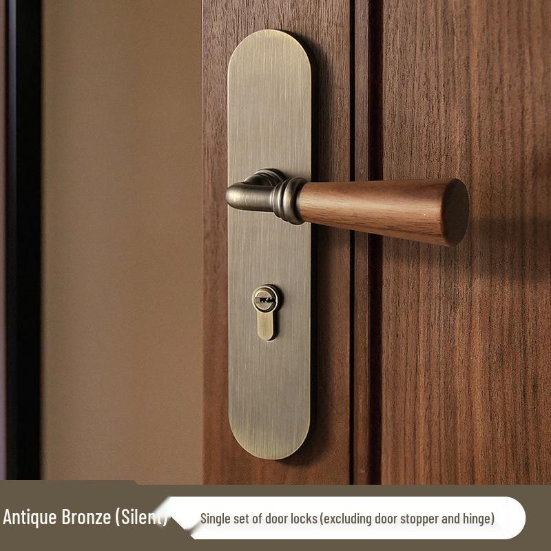 Mid-Century Silent Magnetic Bronze Door Handle