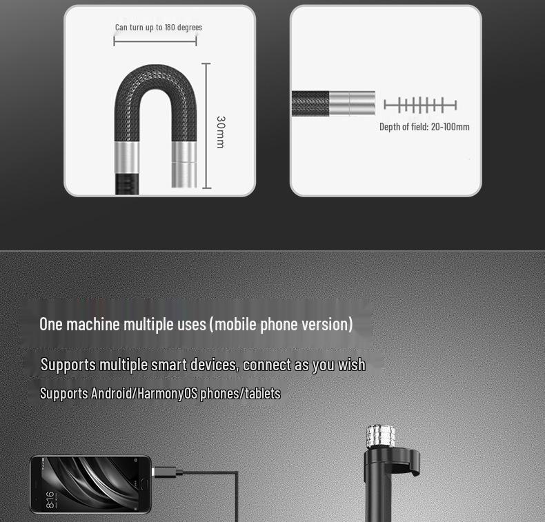RALCAM/RuiKan High-Temp 360° Handheld Automotive & Industrial Endoscope