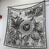 Silk Scarf Women Trees Printed Square Scarves Head Echarpes Silk Foulards Femme Wraps Beach Shawls Bandana Lady Hijabs 90CM