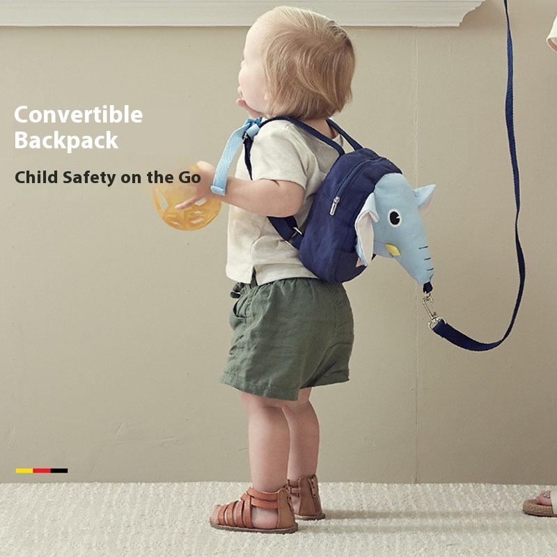 Baby Walking Artifact Baby Anti-lost Backpack Baby Elephant Anti-lost Rope Children's Kindergarten Double Shoulder Small Schoolbag Traction Rope