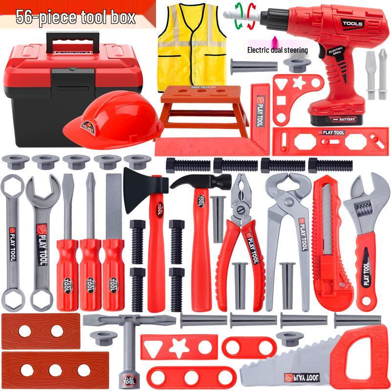 Children's Pretend Play Tool Set with Electric Drill & Screwdriver