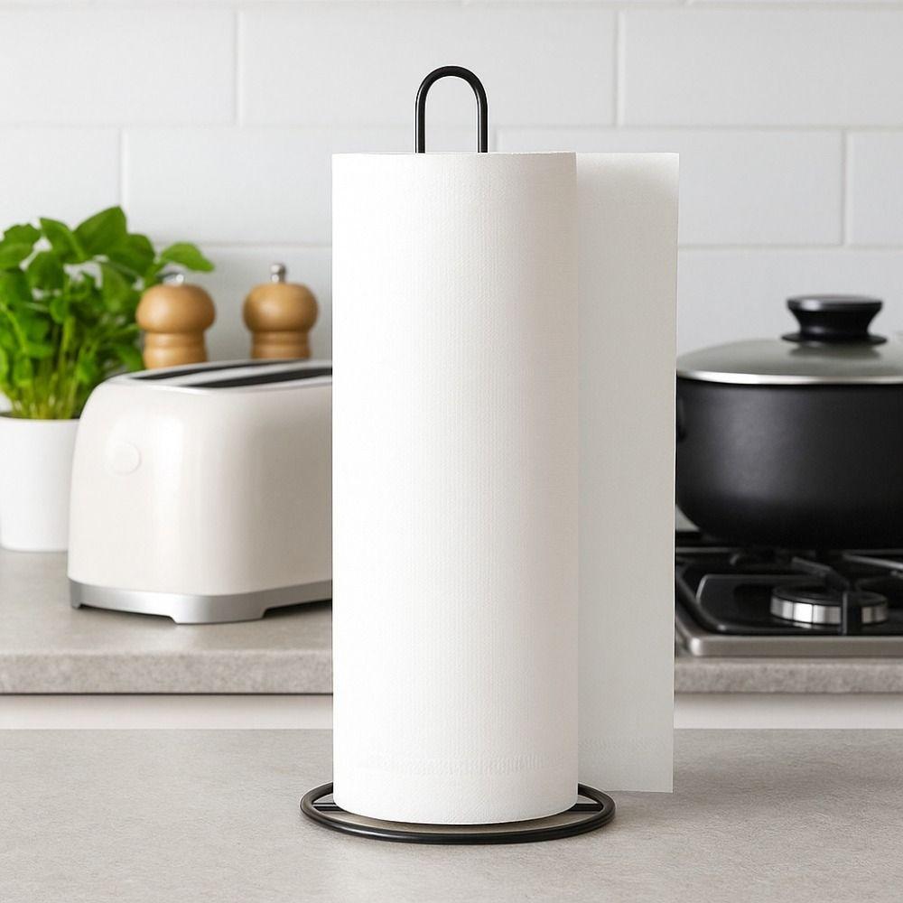 Easy-Tear Paper Towel Holder Heavy-Duty Napkin Paper Holder Roll Organizer  Desktop