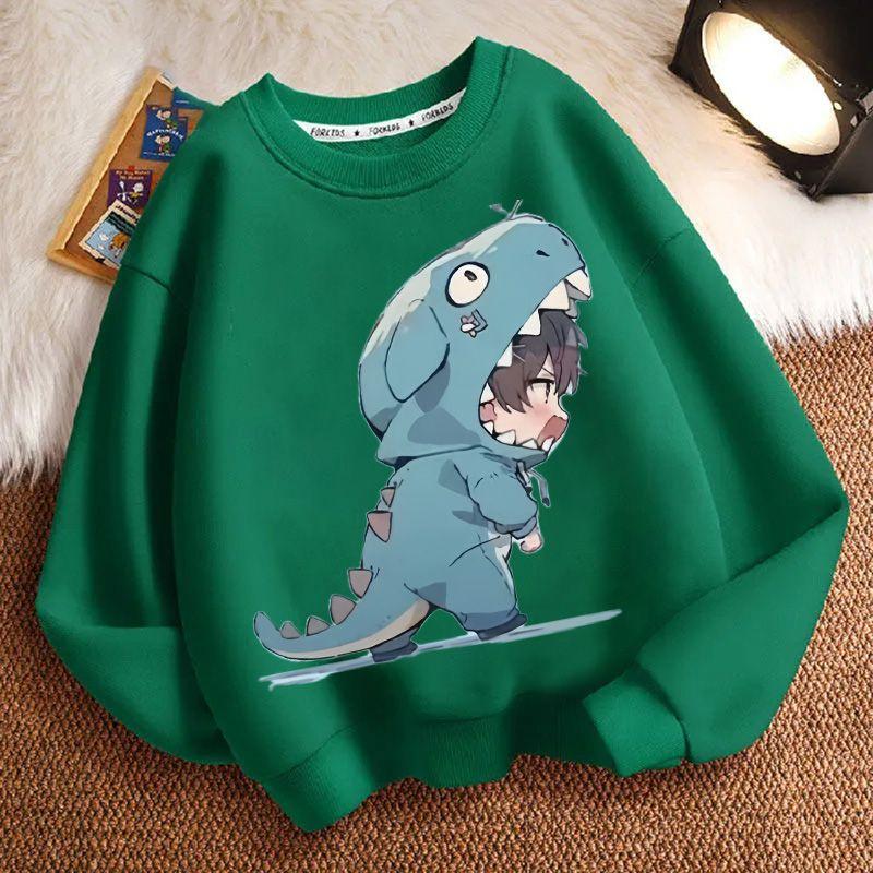 Cute Little Dinosaur Hoodies for Children, Fashionable Long-sleeved Hoodies for Boys and Girls in Spring and Autumn