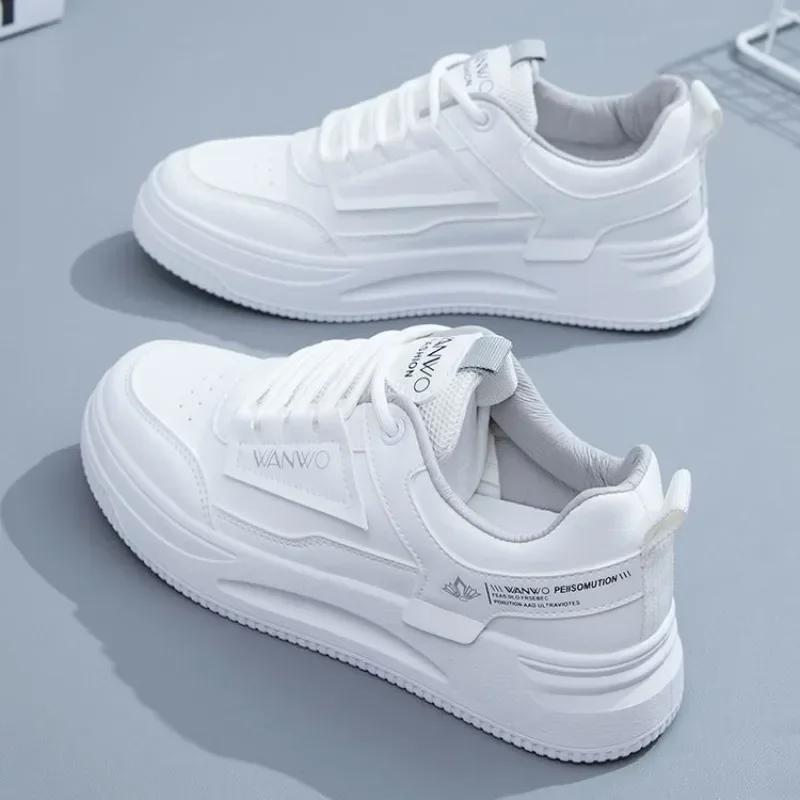New Women SneakersThick-soled Small White Shoes Women's Breathable Student Board Shoes Thick-soled Platform Shoe 35-40