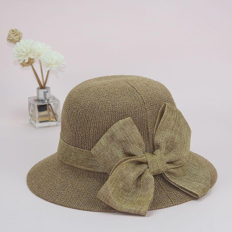 New versatile fashion bow fisherman hat children's summer basin hat foldable sunshade top hat