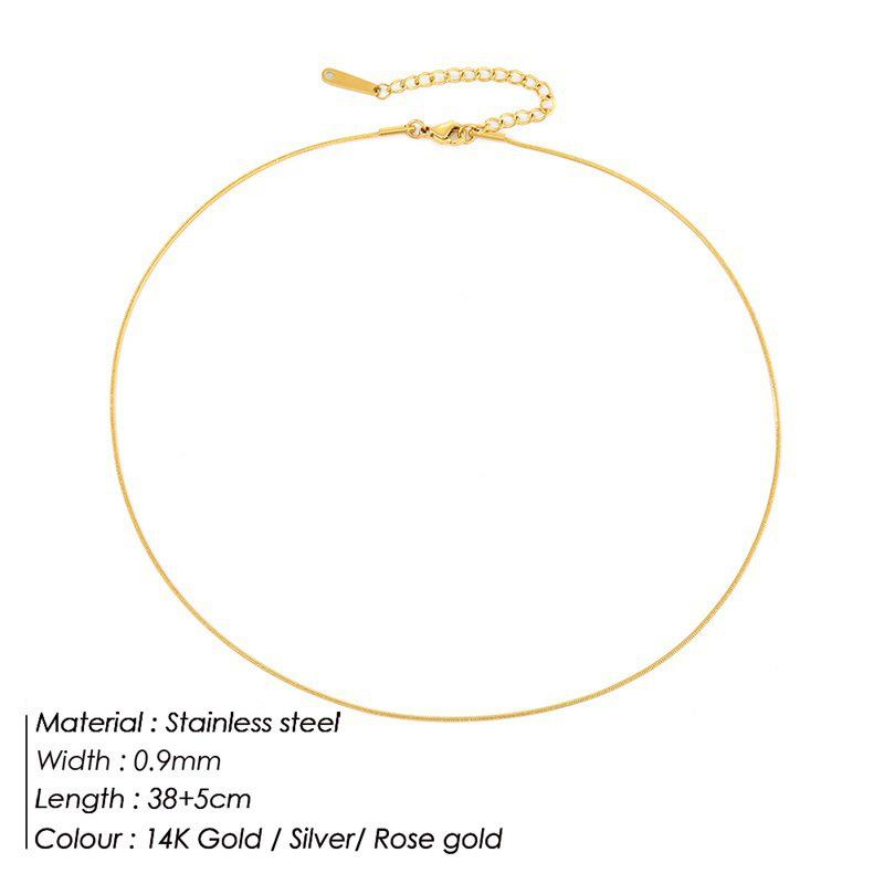 Korean Minimalist Versatile Snake Bone Chain Necklace - Cold Style Stainless Steel Jewelry