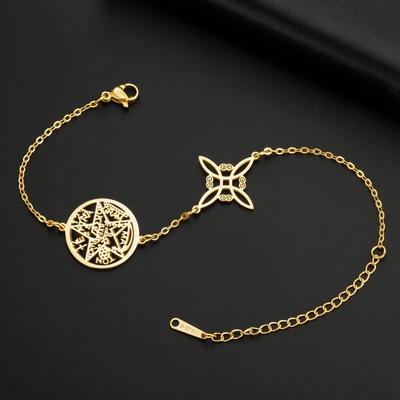 Jeshayuan Witch Knot Bracelet Jewish Hebrew Tetragrammaton Amulet Jewelry Gift For Women Witchcraft Pentagram