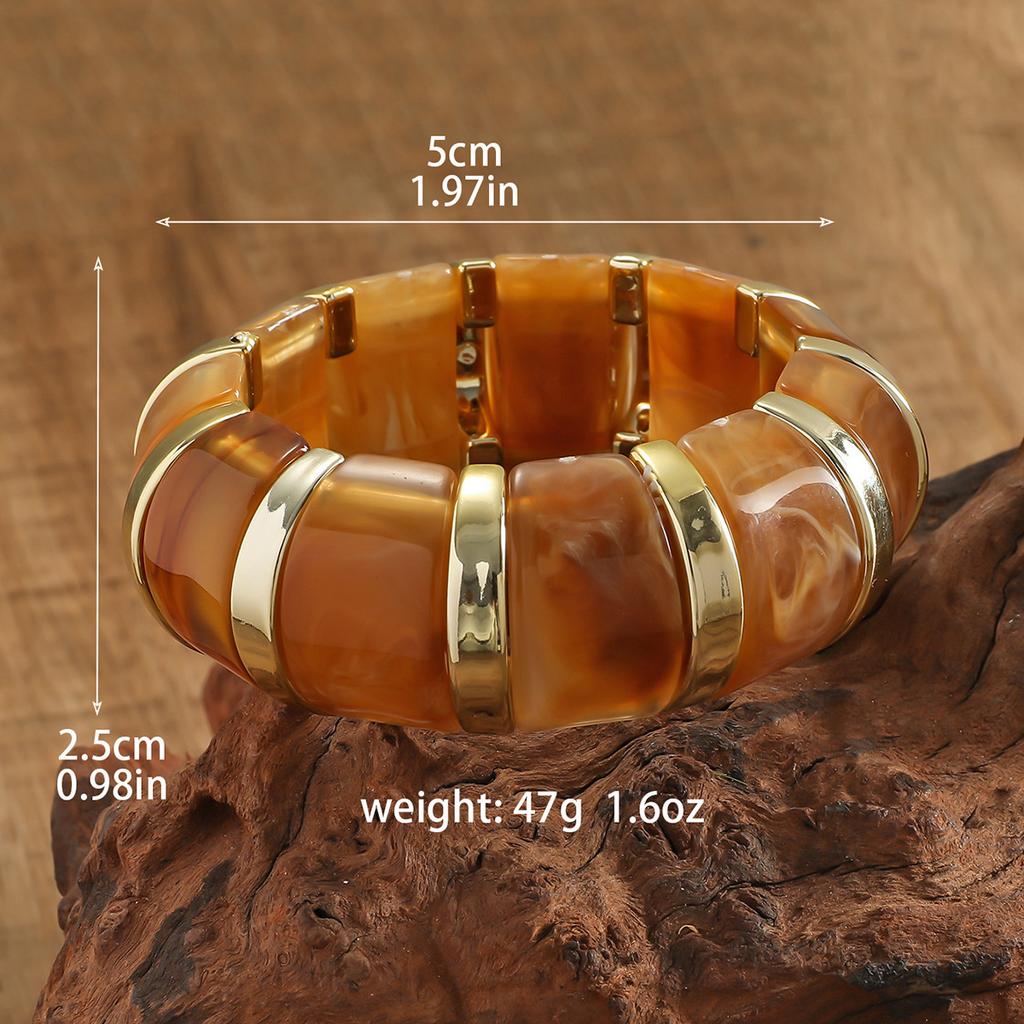 New Rendering Acrylic Elastic Rope Bracelet Minimalist Maillard Temperament Bangle High End Retro Exaggerated Jewelry For Women