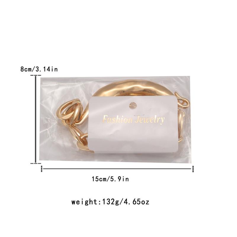 Minimalist Zinc Alloy Pendant Necklace With Chunky Chain Women Geometric Design Layering Style Gold