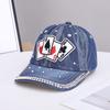Fashion new handmade rhinestone baseball cap women's European and American fashion diamond-encrusted denim sunshade cap