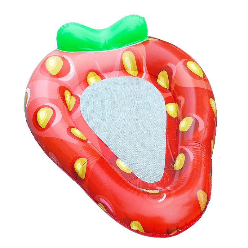 Childrens And Adult Large Strawberry With Net Water Recliner Row Floating