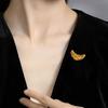 Trend Croissant Brooches for Men Women Couple Metal Pins Gold Plated Silver Korean Vintage Jewelry Gifts