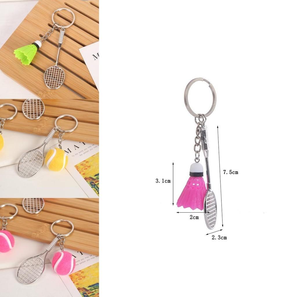 New Badminton Tennis Keychain Alloy Pendant Sports Souvenir