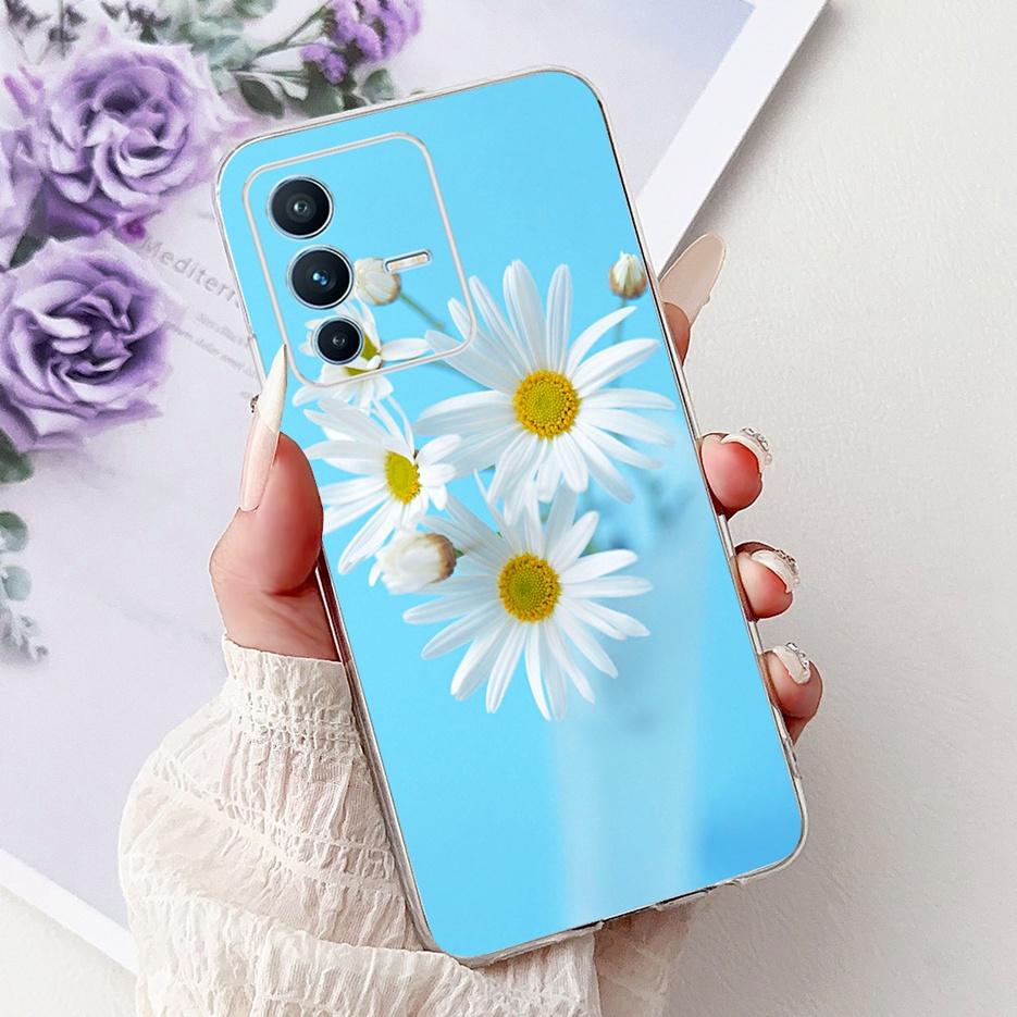 For Vivo V23 Pro Case V2132 Cute Love Heart Painted Cover Soft Slim Phone Case For Vivo V23e V 23 Pro VivoV23 5G Back Cover Bags