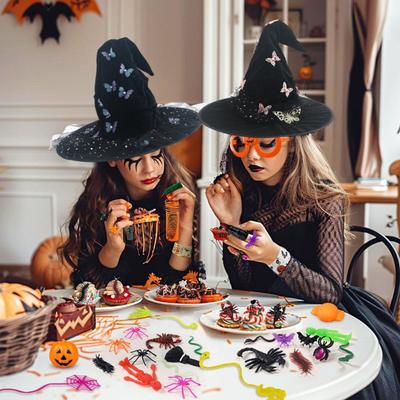 Klobouk čarodějnice s motýlem Nastavitelný design Lehký Pohodlný na nošení Párty Cylindr Halloweenský kostýmní doplněk