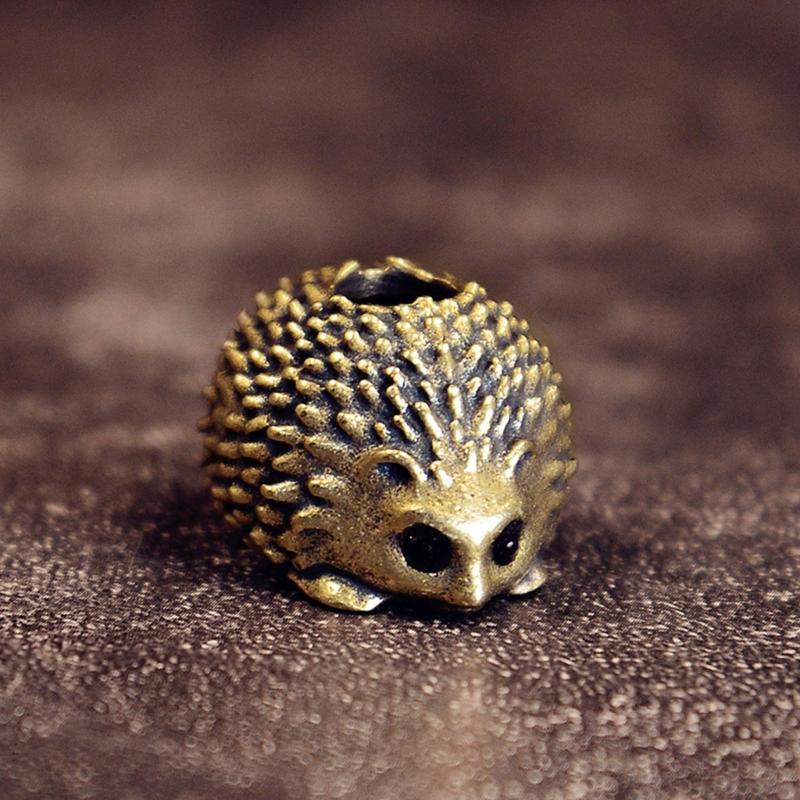 Stylish Copper/Brass Hedgehog Charm Decorative Hanging Pendant For Outdoor Gear Jewelry Crafting Creative Gift