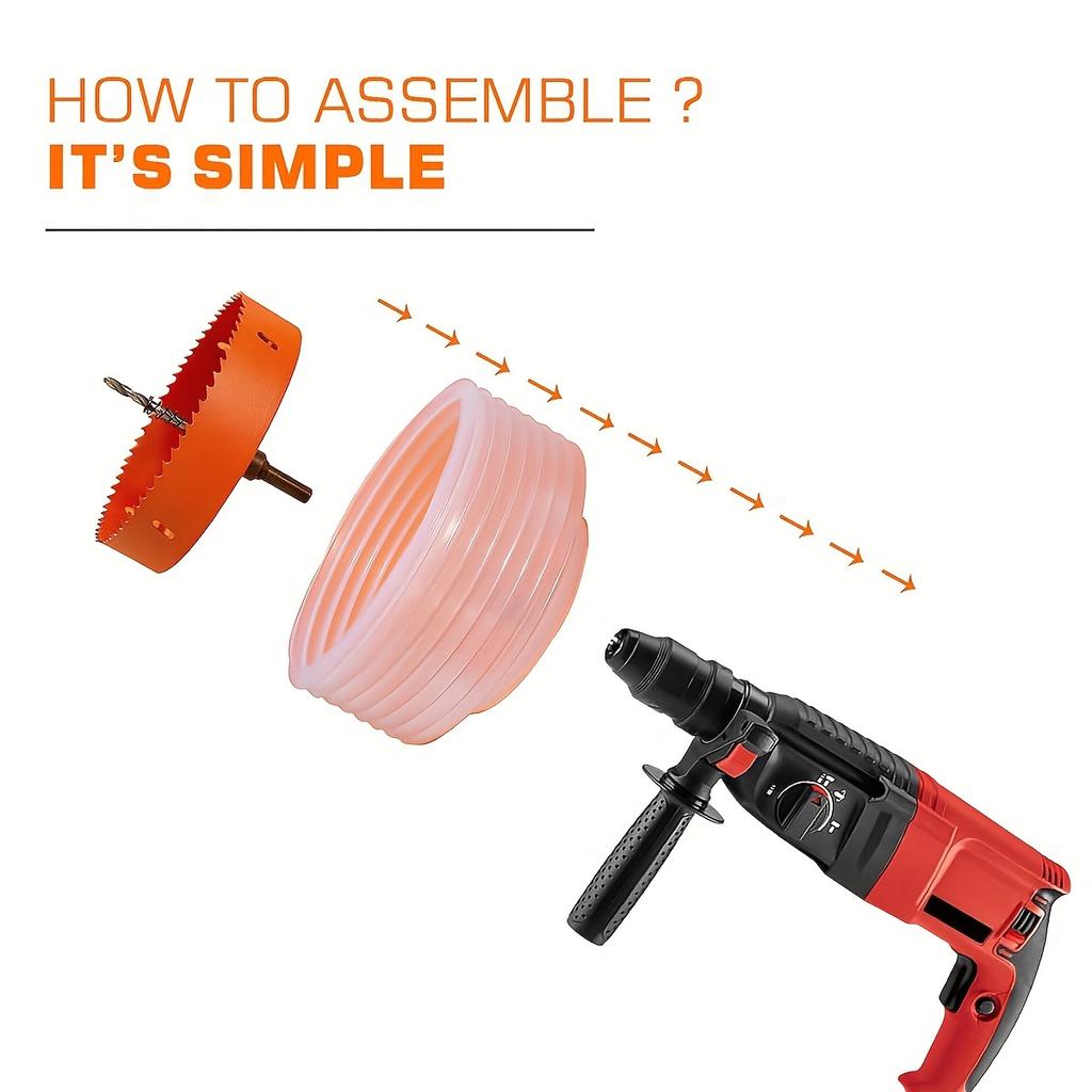 6inch Hole Saw Dust Bowl for Recessed Lighting, 6 Inch Hole Saw Dust Catcher with Bi-Metal Wood Metal Drywall Hole Saw Cutter