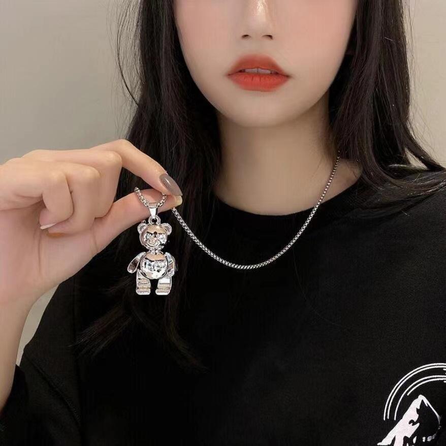Movable Limbs, Pot-bellied Bear Necklace, Hip-hop Long Versatile Sweater Chain, Pendant Couple Accessories