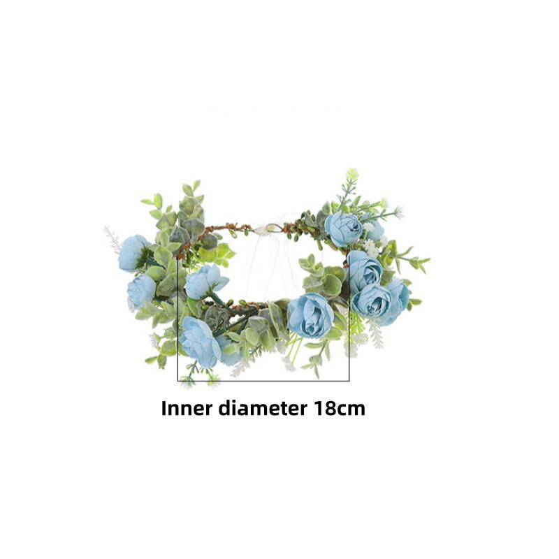 Trendy Forest Flower Headbands Green Leaf Festival Wedding Floral Headpiece Bohemian Flower Crown Women Seaside Vacation Wreath