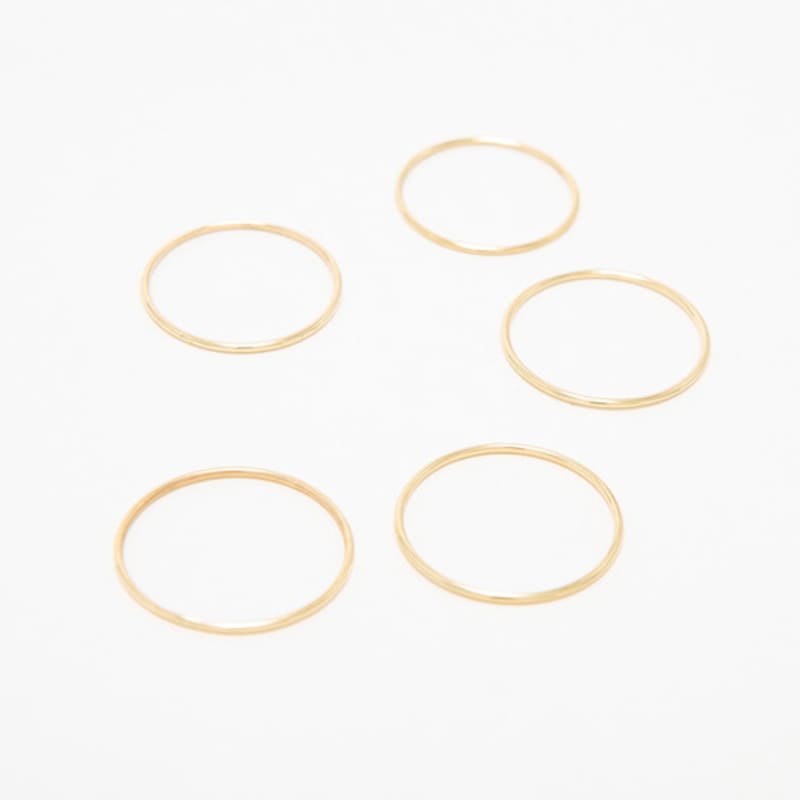 LUNNE [Exclusive] 14k Layered Round Silver Ring (14k Gold) #RN08