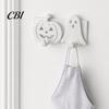 Pumpkin Face Hook Ghost Key Hook, 3D Printed Halloween Wall Decor, Adhesive No Drill Self Holder, Hanging Cute Hooks