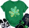 Сорочки на День Святого Патріка Жіночі Зелена футболка з конюшиною Щасливі конюшини Ірландська повсякденна футболка Бавовняні топи з коротким рукавом на День Падді