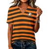 Women's V-Neck Loose Fit Halloween Print T-Shirt for Casual Wear