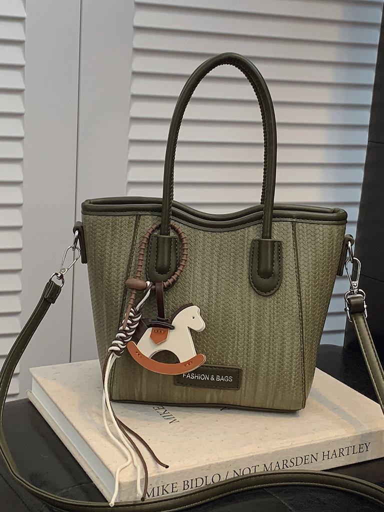 Premium sense contrasting color bucket bag temperament women's summer commuting leisure tide single shoulder oblique span bag