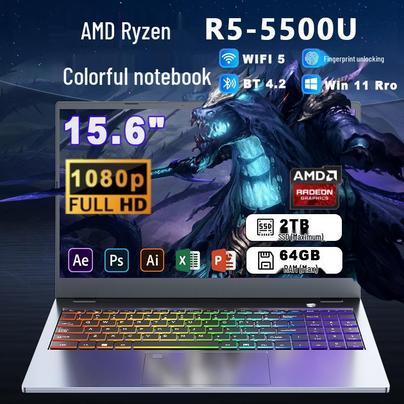 

15.6-inch R5-4600H/5500U Laptop: Ideal for Business, Study, and Gaming No RAM + No SSD (Minimum 100 units)