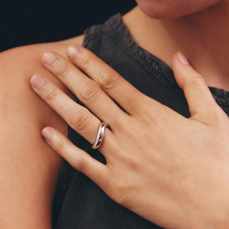 Lowool Wave Silver Ring