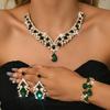 Vintage Evening Dress Jewelry Set: European & American Floral Necklace and Earrings